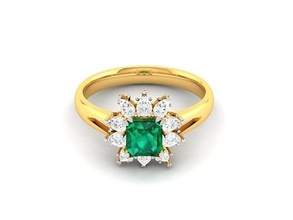 solitaire engagement bague anneaux sterling imprimable diamant platine brillant mariage bijou bijoux argent blanc or 3d print model - Mito3D