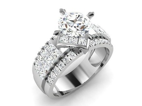 Solitaire nişan yüzük takı altın gümüş yazdırılabilir elmas mücevher düğün moda yüzükler parlak sterlin angagem 3d print model - Mito3D