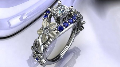 Solitär Engagement Ring brillant Schmuck Gold Silber druckbar Diamant Juwel Hochzeit engagem Mode Schönheit Saphir cad Sterling Ringe 3d print model - Mito3D