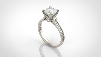 solitaire engagement bague 02 or argent imprimable mariage bijoux bijou diamant engagem mode saphir goujat 3d print model - Mito3D
