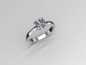 solitario anillo de compromiso 18ct oro blanco la joyería boda el platino solitaire imprimible amor lujo diamante brillante carat whitegold plata moda y belleza recorte los anillos 3d print model - Mito3D