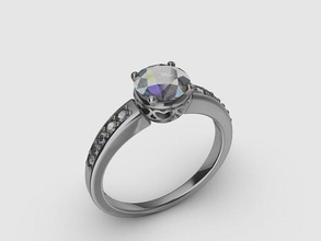 solitaire engagement ring 1 carat jewelry fashion wedding elegant printable jewel diamond rings modern luxury woman artistic bespoke beauty classic cad bridal art 3d print model - Mito3D