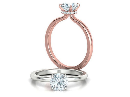 solitär engagement ring 1ct stein heiligenschein 3dmodel schmuck brillant mossonait mode cad druckbar rubin saphir ringe usa kanada frankreich australien uk vereinigt zustände diamant 3d print model - Mito3D