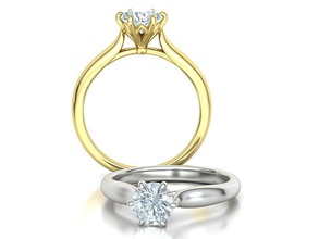 solitário noivado anel 1ct pedra imprimível 3dmodel moda joalheria cafajeste EUA Canadá Europa brilhante 6claw diamante musonaita promessa 3d print model - Mito3D