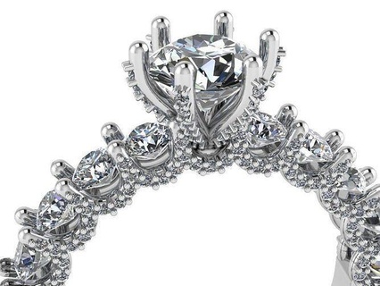 solitario Fidanzamento squillare 380 oro diamante spianare gioielleria argento produzione moda design gemma stampabile sterlina braccialetto cubano orecchino collana pendente anelli 3d print model - Mito3D
