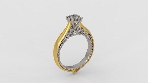 solitário noivado anel 3d modelo a42 joalheria Casamento diamante jóias moda ouro engagem imprimível jóia beleza EUA Canadá França argolas 3d print model - Mito3D
