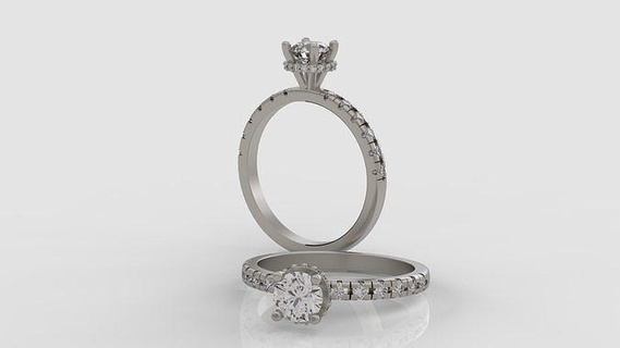 solitario compromiso anillo 3d modelo c08 joyería joya anillos oro diamante Boda brillante Moda belleza enganchar imprimible Estados Unidos 3d print model - Mito3D