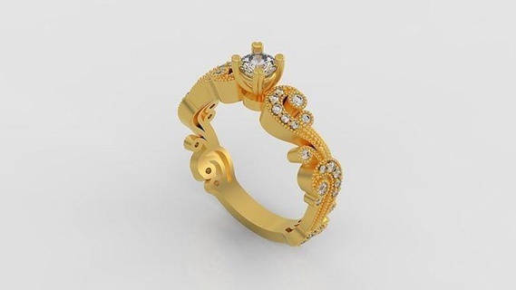solitario compromiso anillo 3d modelo c17 joyería joya diamante anillos Boda oro Moda enganchar imprimible belleza Estados Unidos Canadá 3d print model - Mito3D