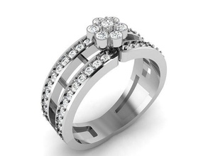 solitario compromiso anillo 3dm stl obj fbx detalles anillos joya Boda joyería imprimible diamante plata oro libra esterlina blanco brillante platino 3d print model - Mito3D