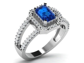 solitario compromiso esmeralda roca anillo joya joyería imprimible platino boda diamante plata anillos oro libra esterlina brillante precioso lujo 3d print model - Mito3D