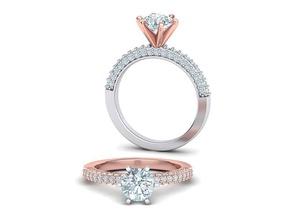 solitär engagement ring diamant 3dmodel schmuck 1ct karat hochzeit juwel usa kanada 6prong 6claw rahmen klassisch brillant israel druckbar 3dring wertvoll ringe 3d print model - Mito3D