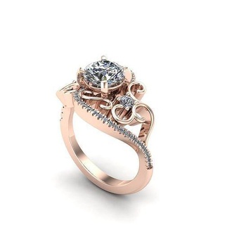 solitaire engagement bague filigranes or bijoux argent imprimable diamant bijou mode brillant anneaux beauté sterling platine mariage 3d print model - Mito3D