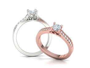 solitario compromiso anillo corazón diseño modelo Boda banda anillos Moda imprimible enganchar 4prong brillante joyería joya Estados Unidos Canadá diamante 3d print model - Mito3D