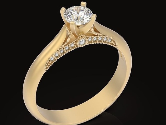 solitario compromiso anillo joyería joya oro plata esmeralda cortar anillos imprimible brillante roca 3dprinting diamante moda 3d print model - Mito3D