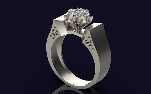Solitär Engagement Ring Schmuck Gold Silber 3d drucken Modell Hochzeit Mode Diamant Juwel druckbar Blume 3dmodel Ringe 3d print model - Mito3D