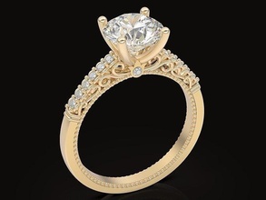 solitario compromiso anillo joyería joya oro plata esmeralda cortar anillos imprimible brillante 3dprinting diamante moda libra esterlina precioso belleza 3d print model - Mito3D