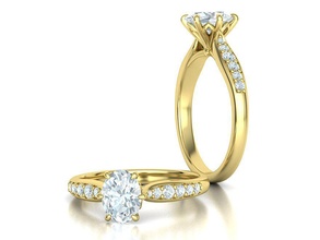 solitaire engagement bague ovale calcul 8x6 3dmodel bijoux mode mossonaite brillant etats unis canada l'europe mexique italie uni états uk anneaux 3d print model - Mito3D