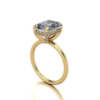 solitario Fidanzamento squillare radiante tagliare centro gioielleria argento stampabile diamante moda anelli sterlina platino bellezza oro nozze bianca 3d print model - Mito3D