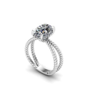 solitario Fidanzamento squillare corda gambo gioielleria oro argento stampabile diamante gioiello gemma moda sterlina anelli intrecciato bellezza platino treccia nozze 3d print model - Mito3D