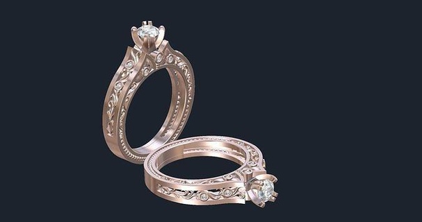 solitaire engagement ring rose gold jewelry platinum silver brilliant rings 3d print model - Mito3D