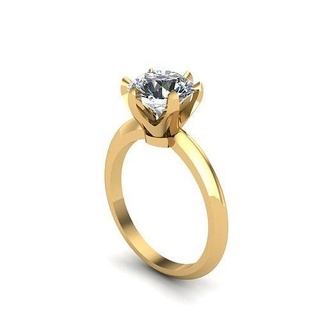 solitario compromiso anillo tiffany ajuste platino joyería joya precioso brillante plata diamante anillos lujo libra esterlina matrimonio imprimible Moda belleza 3d print model - Mito3D