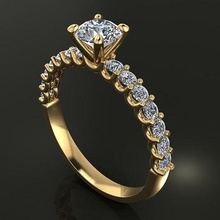 Solitaire nişan yüzük tel elmas incik takı grup düğün Aşk romantik KADIN kadın moda 4 çatal 3d print model - Mito3D