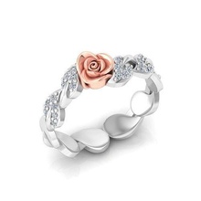 solitario compromiso Rosa anillo proponer anillos señoras mujer oro Moda belleza hembra imprimible niña hermoso plata joyería joya amor amando diamante 3d print model - Mito3D