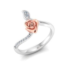 solitario compromiso Rosa anillo proponer anillos flor loto gemas impresión joyería diamante joya piedra preciosa oro clothinc Moda imprimible plata 3d print model - Mito3D