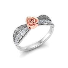 solitario compromiso Rosa anillo proponer anillos flor loto gemas impresión joyería diamante joya piedra preciosa oro clothinc Moda imprimible diseño 3d print model - Mito3D