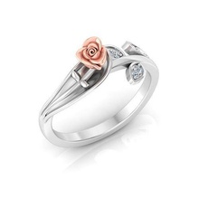 solitario compromiso Rosa anillo proponer anillos flor loto gemas impresión joyería diamante joya piedra preciosa oro clothinc Moda imprimible diseño plata 3d print model - Mito3D