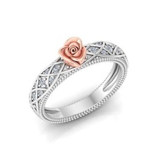 solitario compromiso Rosa anillo proponer anillos flor loto gemas impresión joyería diamante joya piedra preciosa oro clothinc Moda imprimible diseño plata 3d print model - Mito3D