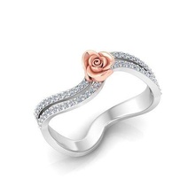 solitario compromiso Rosa anillo proponer anillos flor loto gemas impresión joyería diamante joya piedra preciosa oro clothinc Moda imprimible diseño floreciente 3d print model - Mito3D