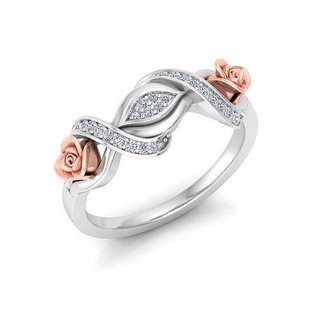 solitario compromiso Rosa anillo proponer anillos flor loto gemas impresión joyería diamante joya piedra preciosa oro imprimible diseño floreciente plata Moda 3d print model - Mito3D