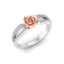 solitario compromiso Rosa anillo proponer anillos flor loto gemas impresión joyería diamante joya piedra preciosa oro clothinc Moda imprimible diseño floreciente plata 3d print model - Mito3D