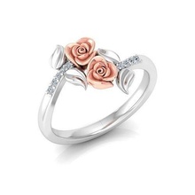 solitario compromiso Rosa anillo proponer anillos joyería joya imprimible brillante diamante oro libra esterlina platino precioso lujo plata 3d print model - Mito3D