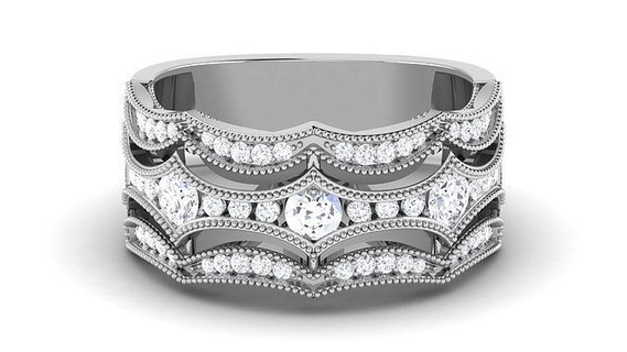 Solitär Engagement Hochzeit Band Ring Ringe Juwel Schmuck druckbar Diamant Silber Gold Sterling Weiß brillant Platin 3d print model - Mito3D