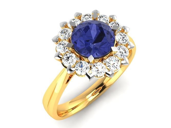 solitario compromiso Boda diamante anillo joyería joya banda mujer oro Moda anillos abultar colección 3D print model - Mito3D