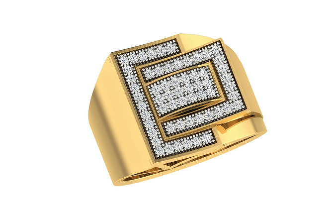 solitario compromiso Boda hombres anillos libra esterlina imprimible diamante anillo platino brillante joya joyería oro novio 3D print model - Mito3D