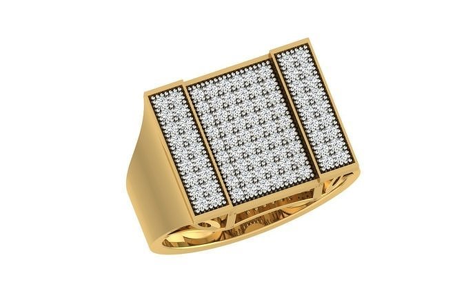 solitario Fidanzamento nozze Uomini anelli sterlina stampabile diamante squillare platino brillante gioiello gioielleria oro sposo uomini 3D print model - Mito3D