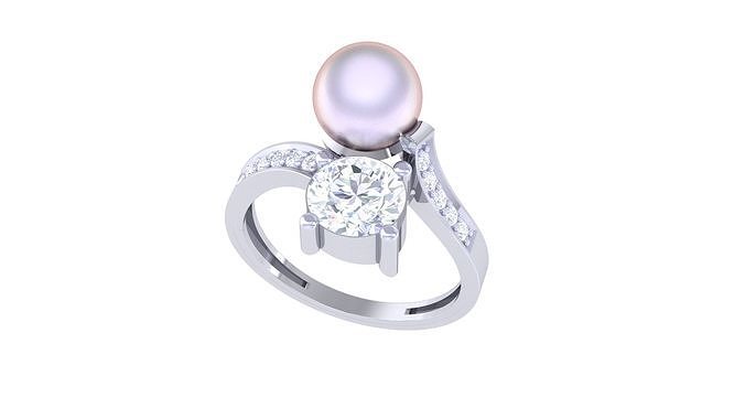 solitario Fidanzamento nozze opale calcolo squillare gioielleria platino anelli diamante oro moda donne anniversario promettere proposta 3D print model - Mito3D
