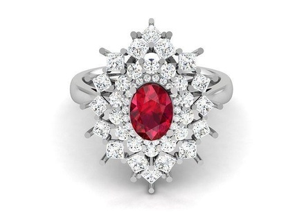 solitaire engagement mariage ovale bague platine brillant précieux gemme luxe chrome argent imprimable bijou accessoire bijoux diamant anneaux 3d print model - Mito3D
