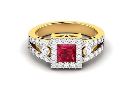 solitaire engagement mariage Princesse bague platine brillant précieux gemme luxe chrome argent imprimable bijou accessoire bijoux diamant anneaux 3d print model - Mito3D