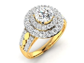 solitario compromiso Boda anillo anillos libra esterlina imprimible diamante platino brillante joya joyería plata blanco oro 3d print model - Mito3D
