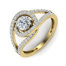 solitär engagement hochzeit ring schmuck ringe kanada brillant versprechen druckbar diamant mode gitter mossonait gold 5mm stein 3d print model - Mito3D