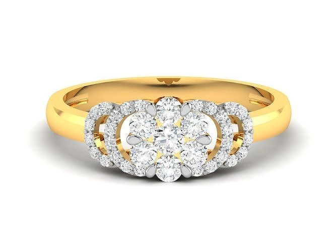 Solitär Engagement Hochzeit Ring Ringe Sterling druckbar Diamant Platin brillant Juwel Schmuck Silber Weiß Gold 3D print model - Mito3D