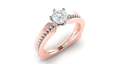 solitario Fidanzamento nozze squillare gioielleria gruppo musicale womenring prezioso oro stampabile diamante moda anelli massa collezione donne 3d print model - Mito3D