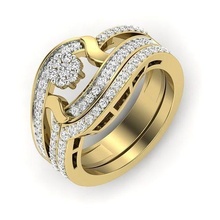 Solitär Engagement Hochzeit Ring Ringe Sterling Diamant Platin brillant Schmuck druckbar Gold Cocktail Band Blume Natur 3d print model - Mito3D