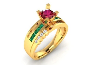 solitaire engagement mariage bague bijoux platine or gemme brillant bijou diamant imprimable 3d argent mode beauté rubis anneaux 3d print model - Mito3D