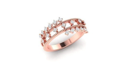 solitaire engagement mariage bague anneaux sterling imprimable diamant platine bijou bijoux or cocktail haute câble argent 3d print model - Mito3D