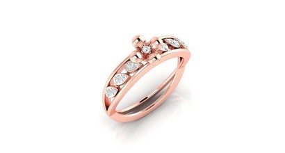 solitario compromiso Boda anillo joyería imprimible joya diamante oro novia novio anillos banda Pareja platino bandas matrimonio 3d print model - Mito3D